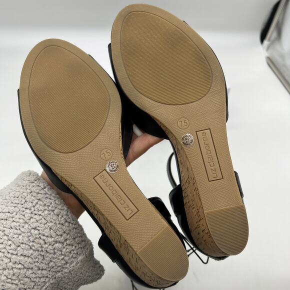 Liz Claiborne Womens Octavia Wedge Sandals Black Size 7.5M - Picture 8 of 12